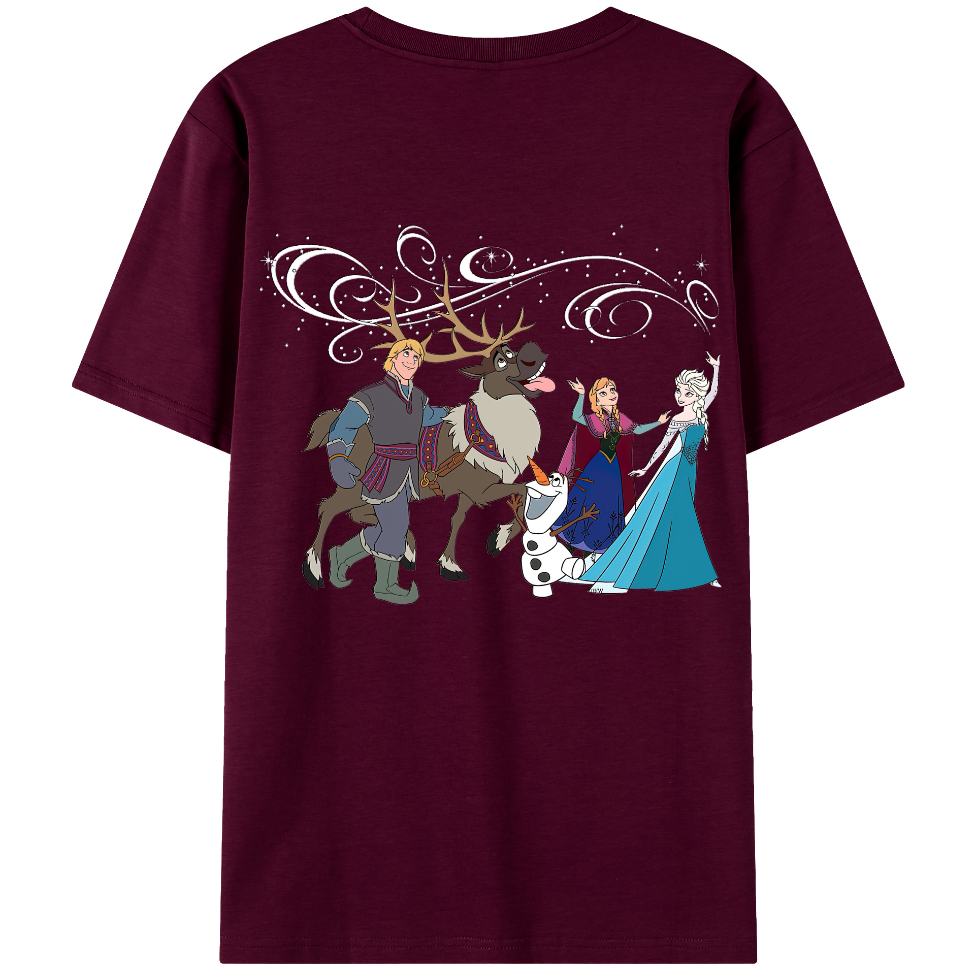 （画像用） アナと雪の女王 アンナ エルサ Frozen Anna Elsa レディース半袖Tシャツ(バックプリント)